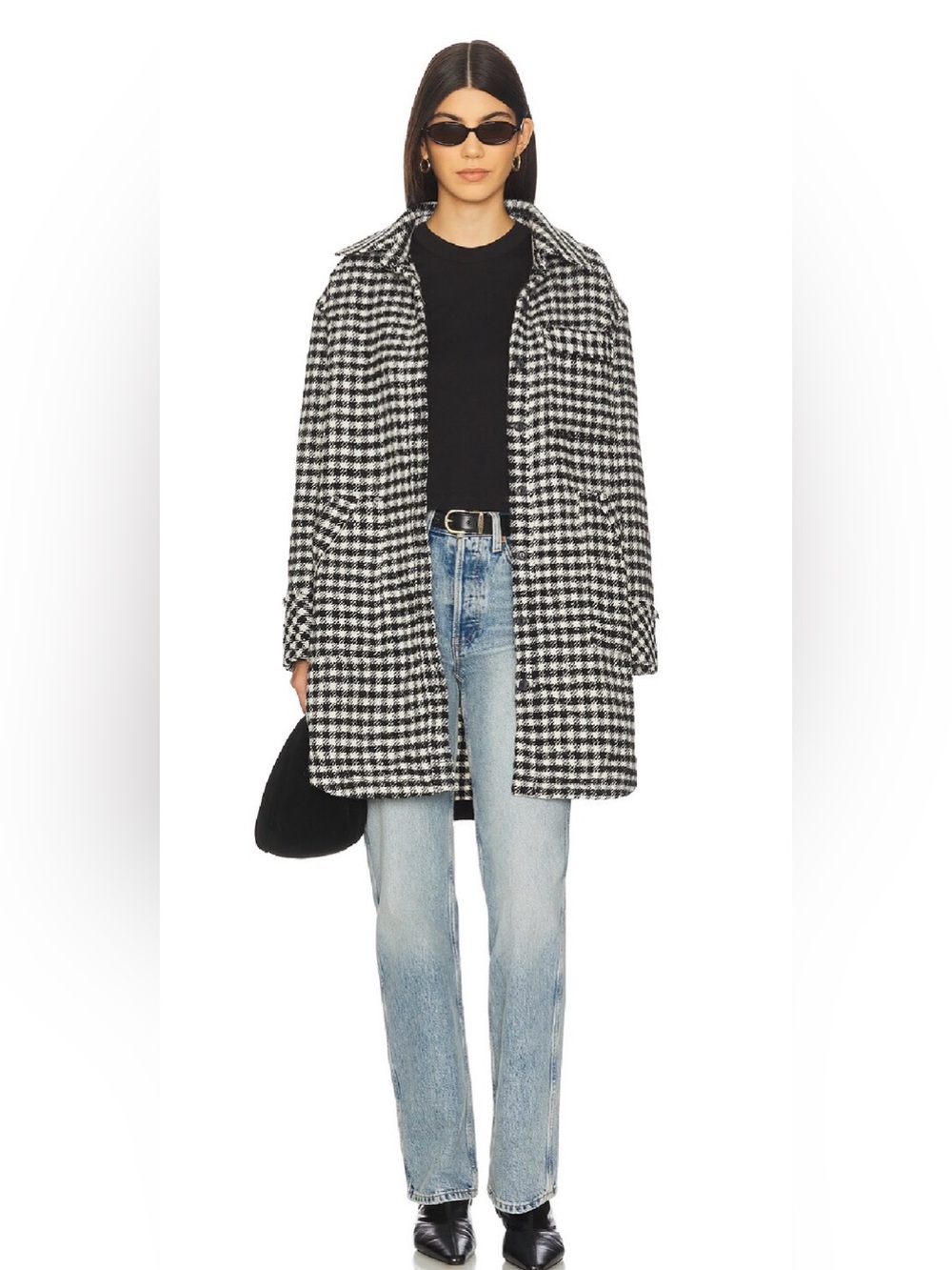 FREE PEOPLE x We The Free Get Around Houndstooth Shirt Jacket size large - Picture 4 of 14